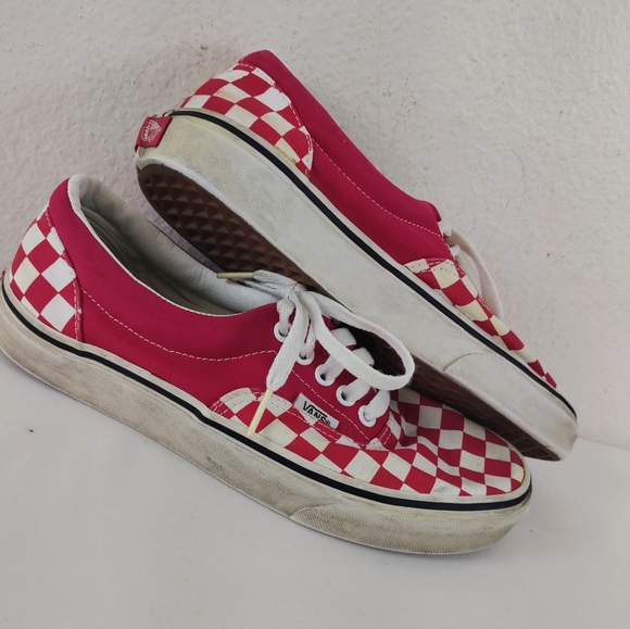 Vans Unisex Red Checkered Shoes Size Mens 7 Womens 8.5 (507452) - Picture 4 of 12